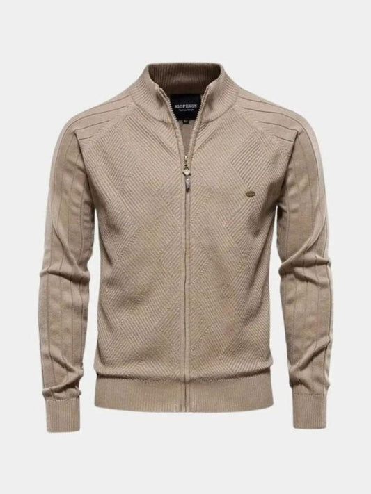 Jacquard | Cárdigan de punto con cremallera